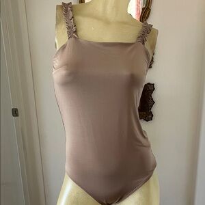 Express Beige Sleeveless Bodysuit